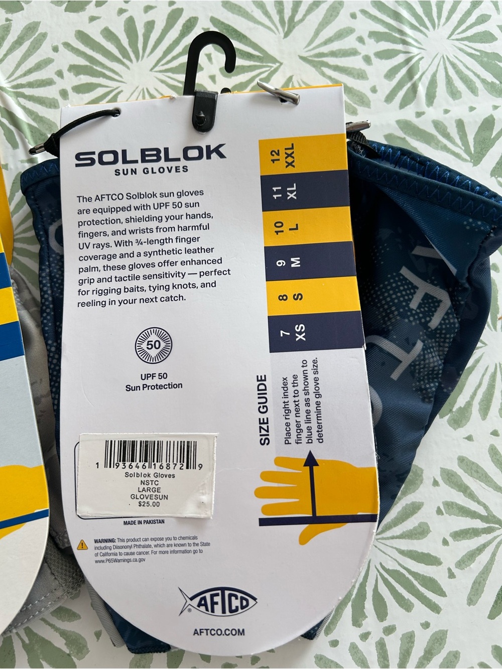 AFTCO Fingerless Sun Gloves in Navy and Gray set of 2 Solblok and Solago - Picture 8 of 9